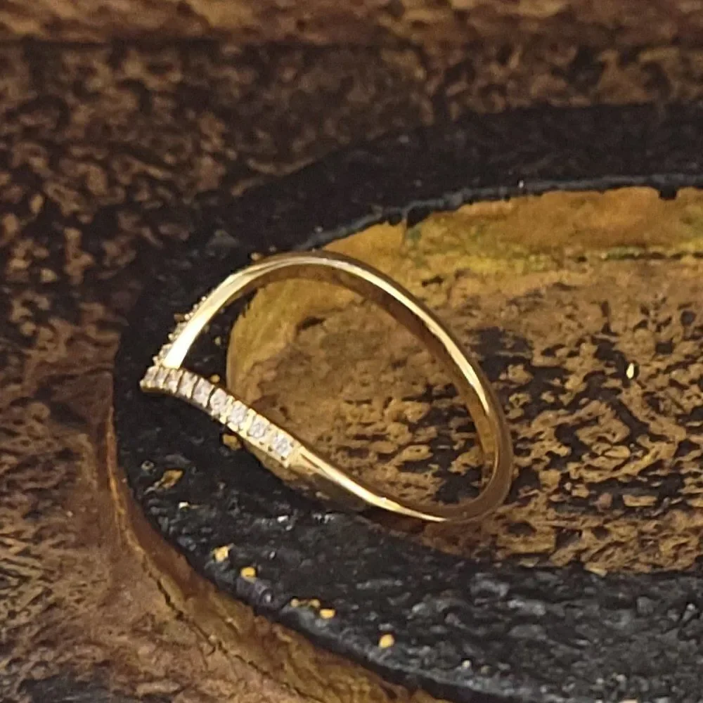 Women's Gold Dainty Chevron Promise Ring - Promise Ring For Girls